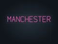 Manchester City Name Neon Sign in hot pink - original premade design