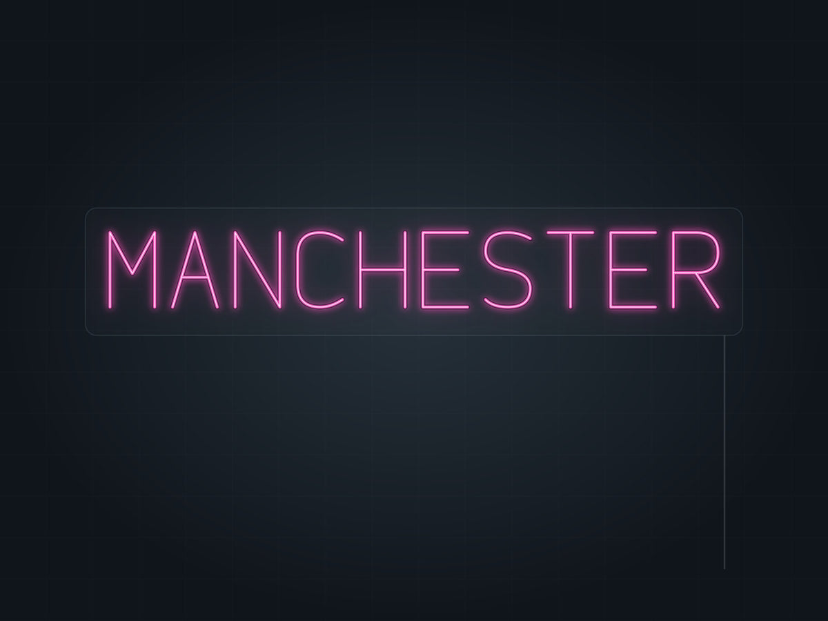 Manchester City Name Neon Sign in hot pink - original premade design