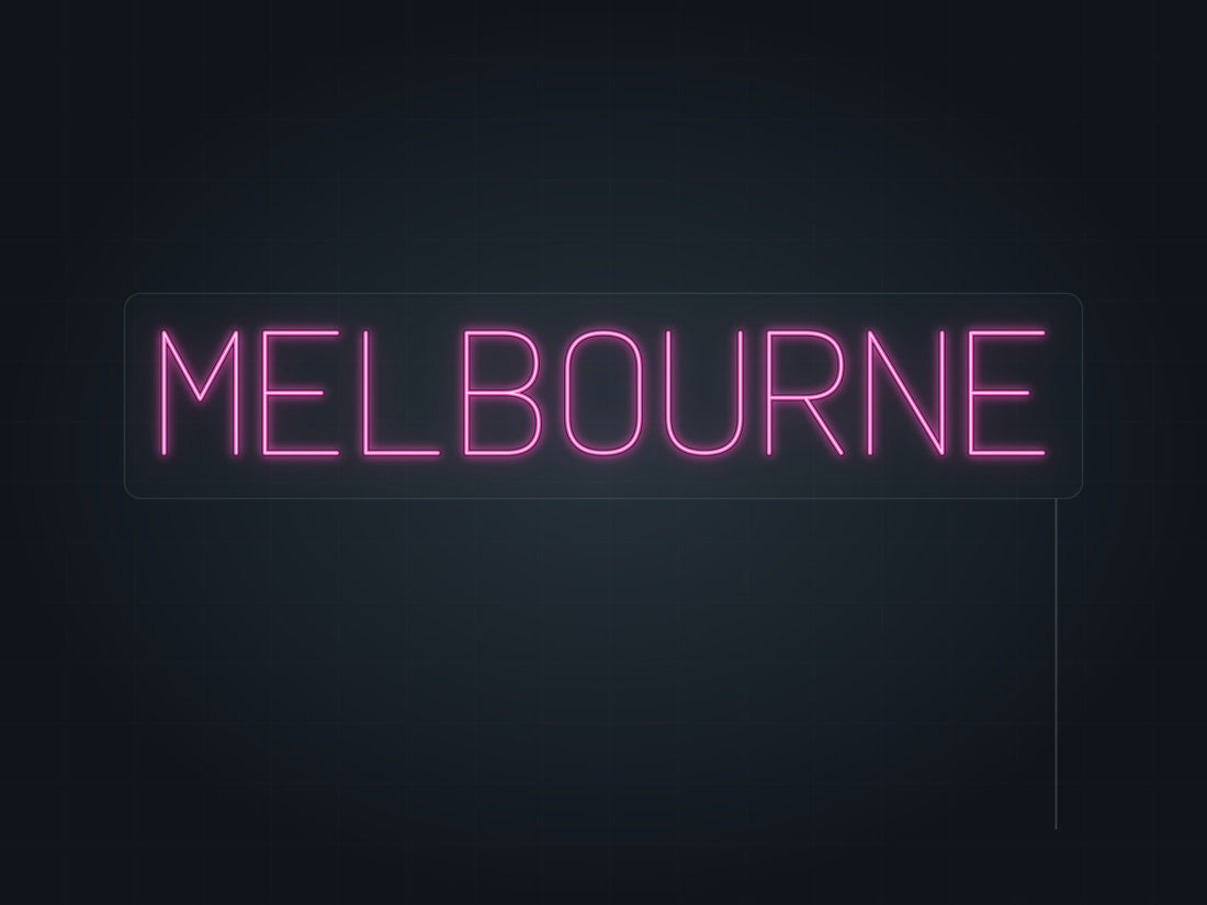 Melbourne City Name Neon Sign in hot pink - original premade design