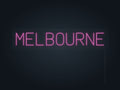 Melbourne City Name Neon Sign in hot pink - original premade design
