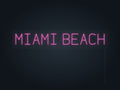 Miami Beach City Name Neon Sign in hot pink - original premade design
