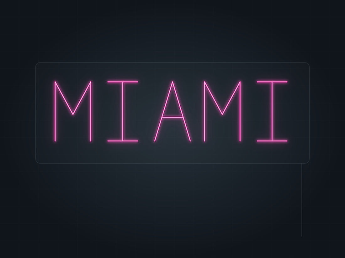 Miami City Name Neon Sign in hot pink - original premade design