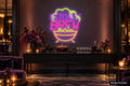 Witches’ Brew After Dark neon sign above an elegant Halloween punch bar - Design Preview