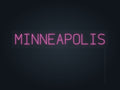 Minneapolis City Name Neon Sign in hot pink - original premade design
