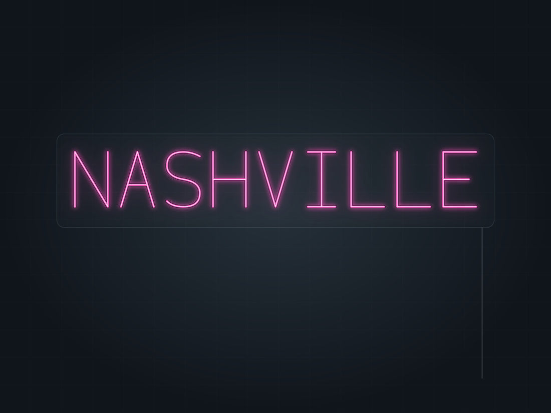 Nashville City Name Neon Sign in hot pink - original premade design