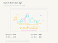 Nashville Skyline Neon Sign size guide with overall dimensions for all four widths