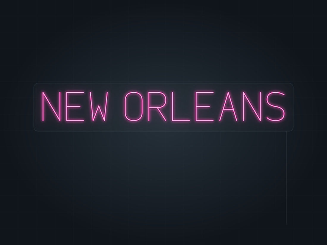 New Orleans City Name Neon Sign in hot pink - original premade design