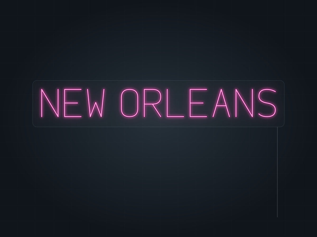 New Orleans City Name Neon Sign in hot pink - original premade design