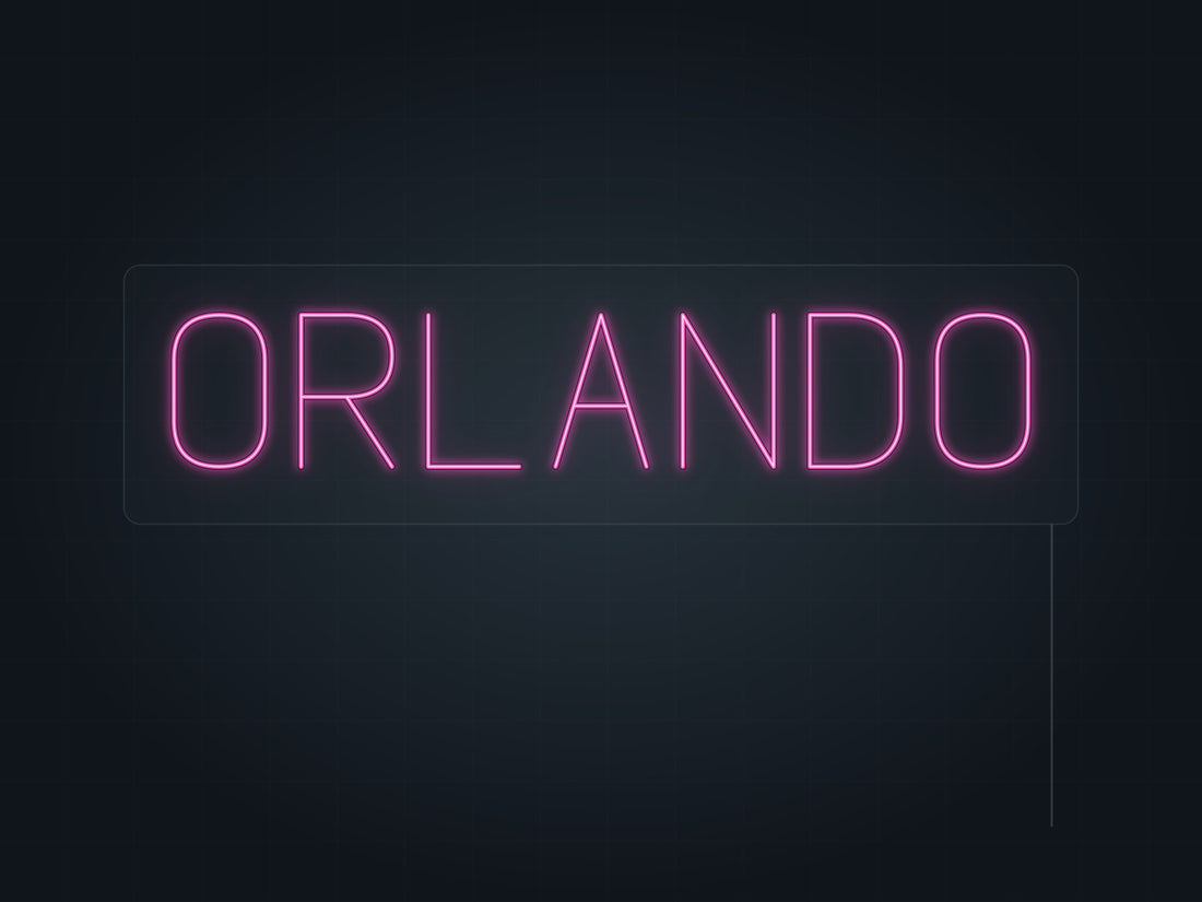 Orlando City Name Neon Sign in hot pink - original premade design