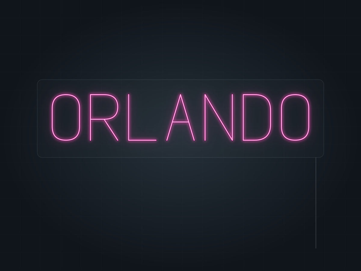Orlando City Name Neon Sign in hot pink - original premade design