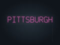 Pittsburgh City Name Neon Sign in hot pink - original premade design