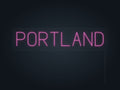 Portland City Name Neon Sign in hot pink - original premade design