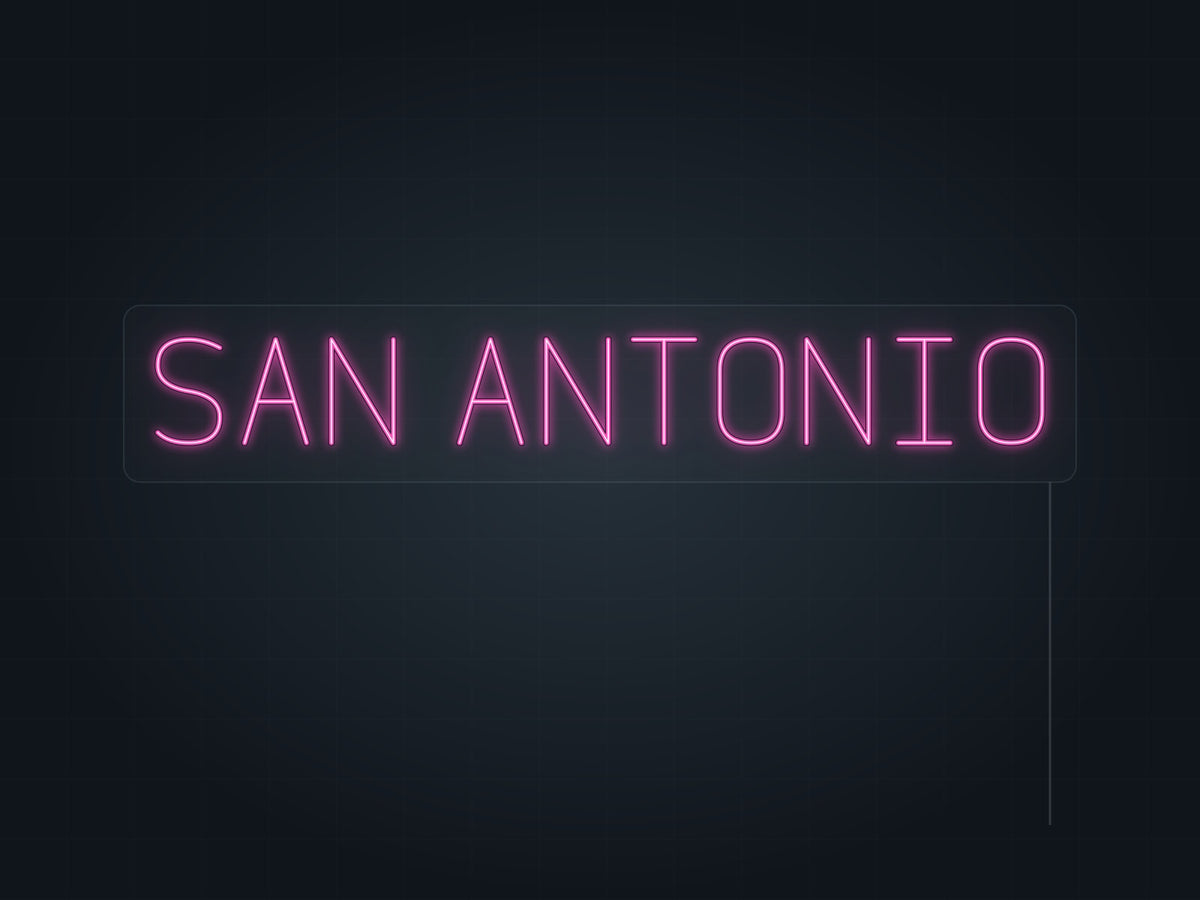 San Antonio City Name Neon Sign in hot pink - original premade design