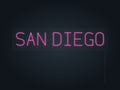San Diego City Name Neon Sign in hot pink - original premade design