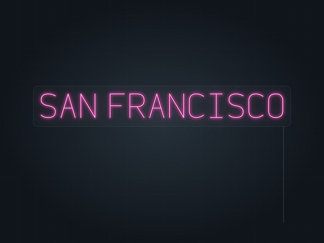 San Francisco City Name Neon Sign in hot pink - original premade design
