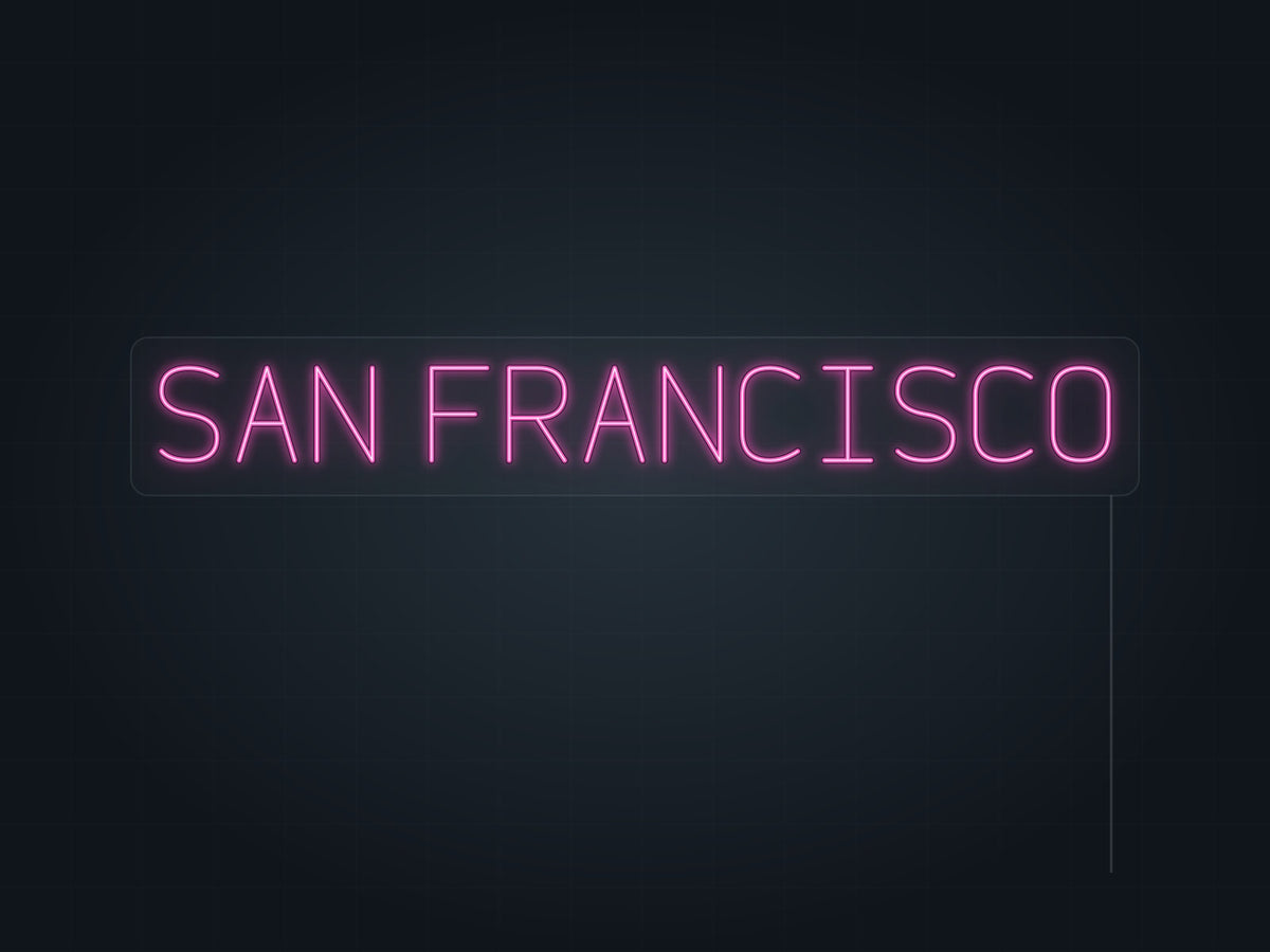 San Francisco City Name Neon Sign in hot pink - original premade design