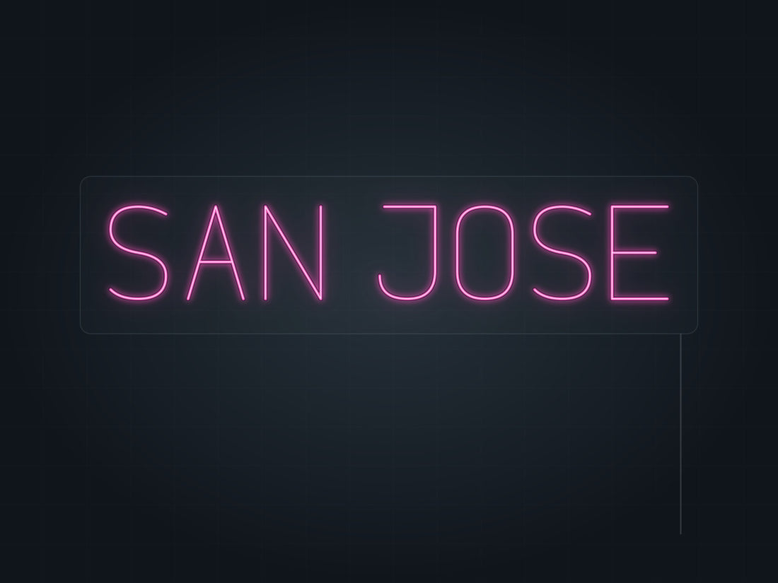 San Jose City Name Neon Sign in hot pink - original premade design