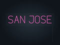San Jose City Name Neon Sign in hot pink - original premade design