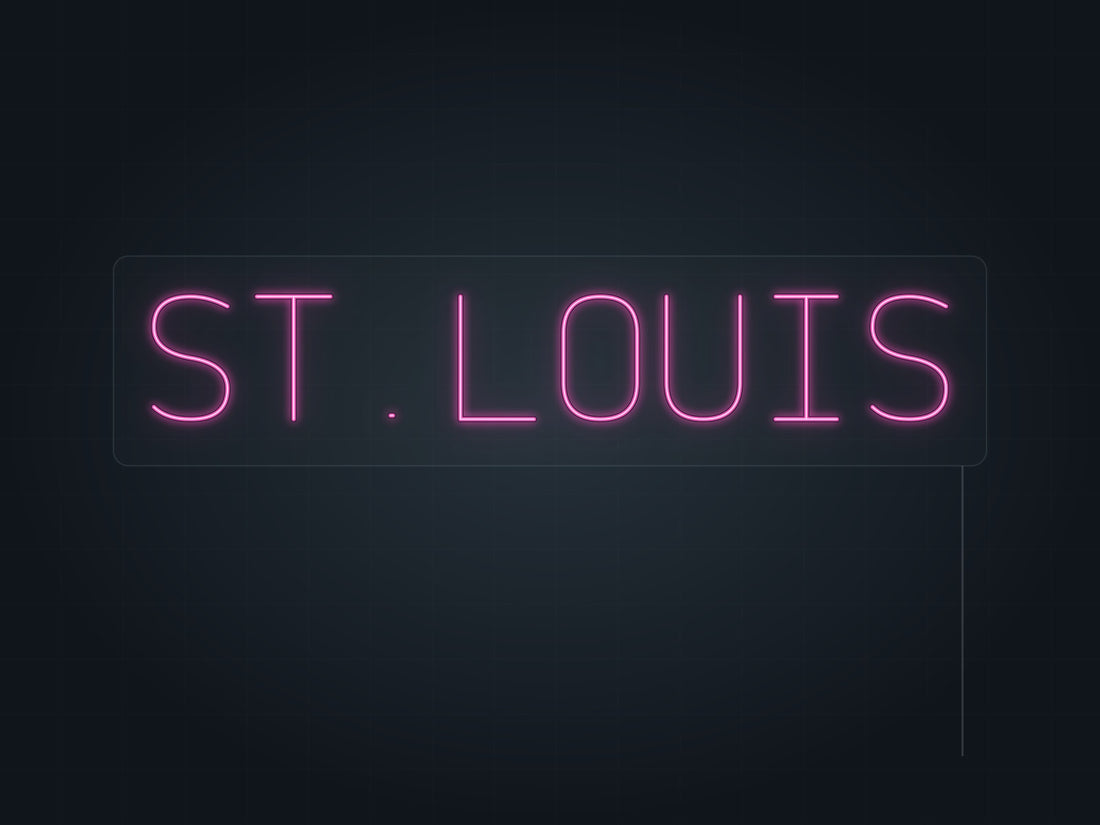 St. Louis City Name Neon Sign in hot pink - original premade design