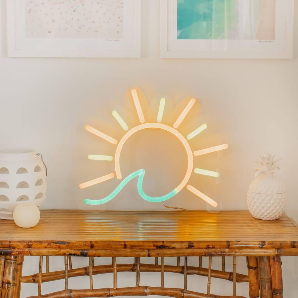 SUNBURST OCEAN WAVE neon signs