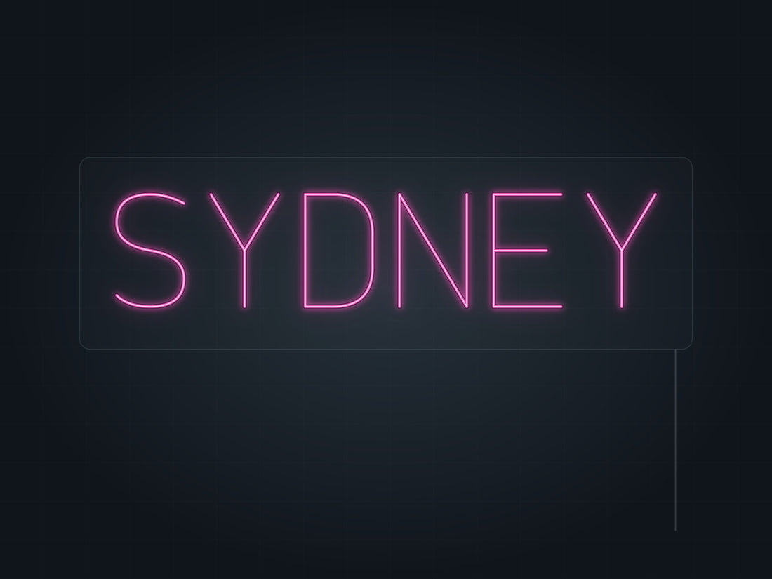 Sydney City Name Neon Sign in hot pink - original premade design