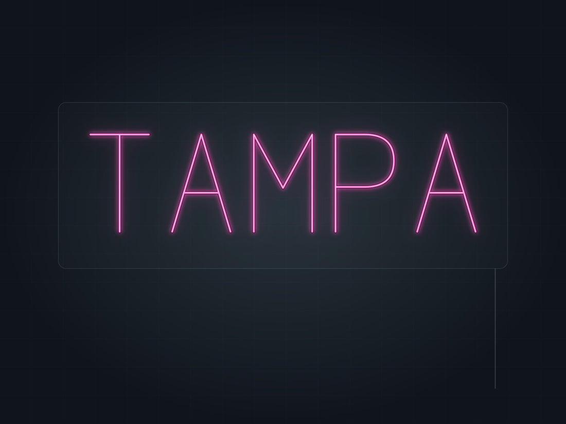 Tampa City Name Neon Sign in hot pink - original premade design