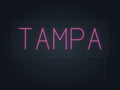 Tampa City Name Neon Sign in hot pink - original premade design