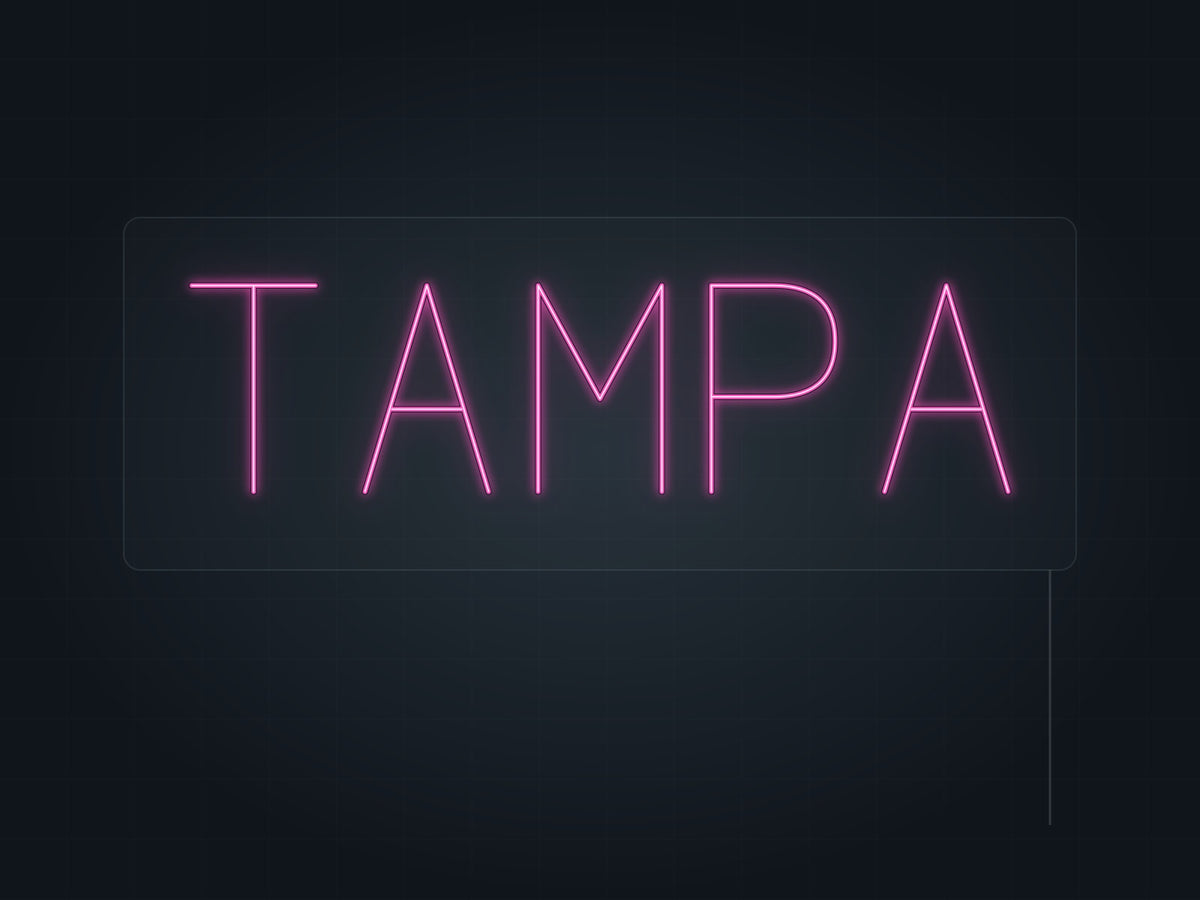 Tampa City Name Neon Sign in hot pink - original premade design