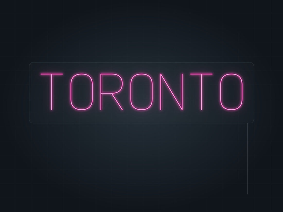Toronto City Name Neon Sign in hot pink - original premade design