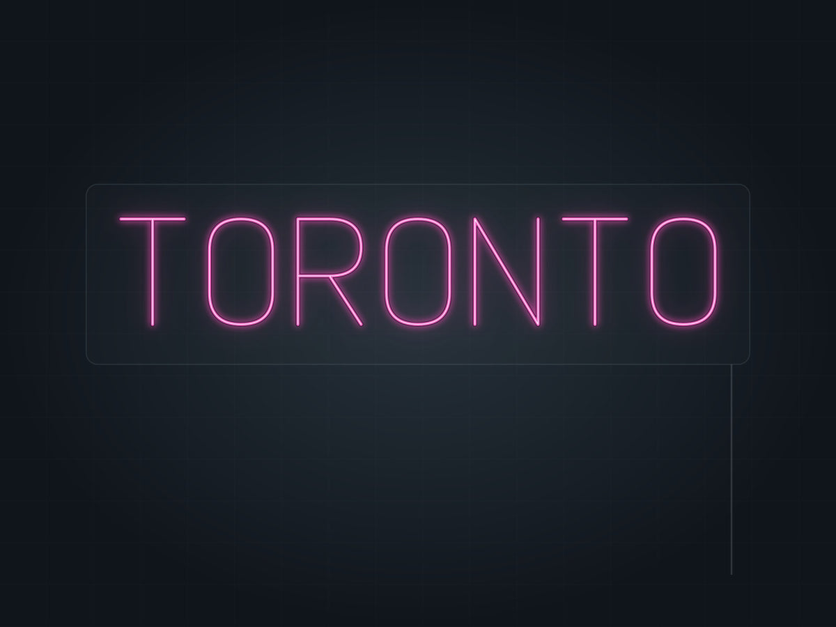 Toronto City Name Neon Sign in hot pink - original premade design