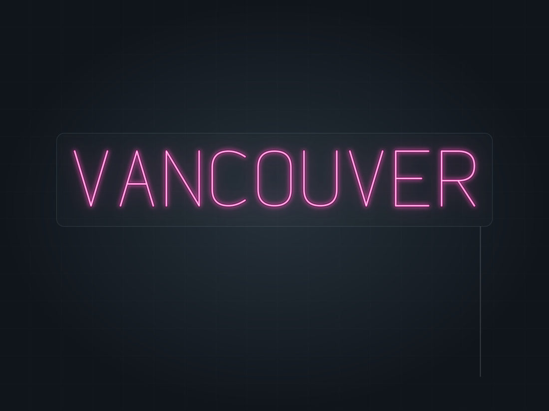 Vancouver City Name Neon Sign in hot pink - original premade design