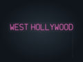 West Hollywood City Name Neon Sign in hot pink - original premade design
